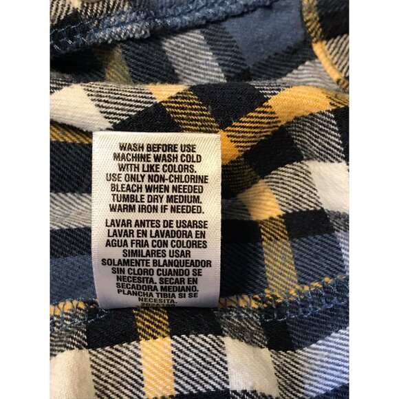 Carters Infant Boy's Size 9 Month Romper Long Sleeve Plaid Blue Yellow Preowned - Picture 7 of 7